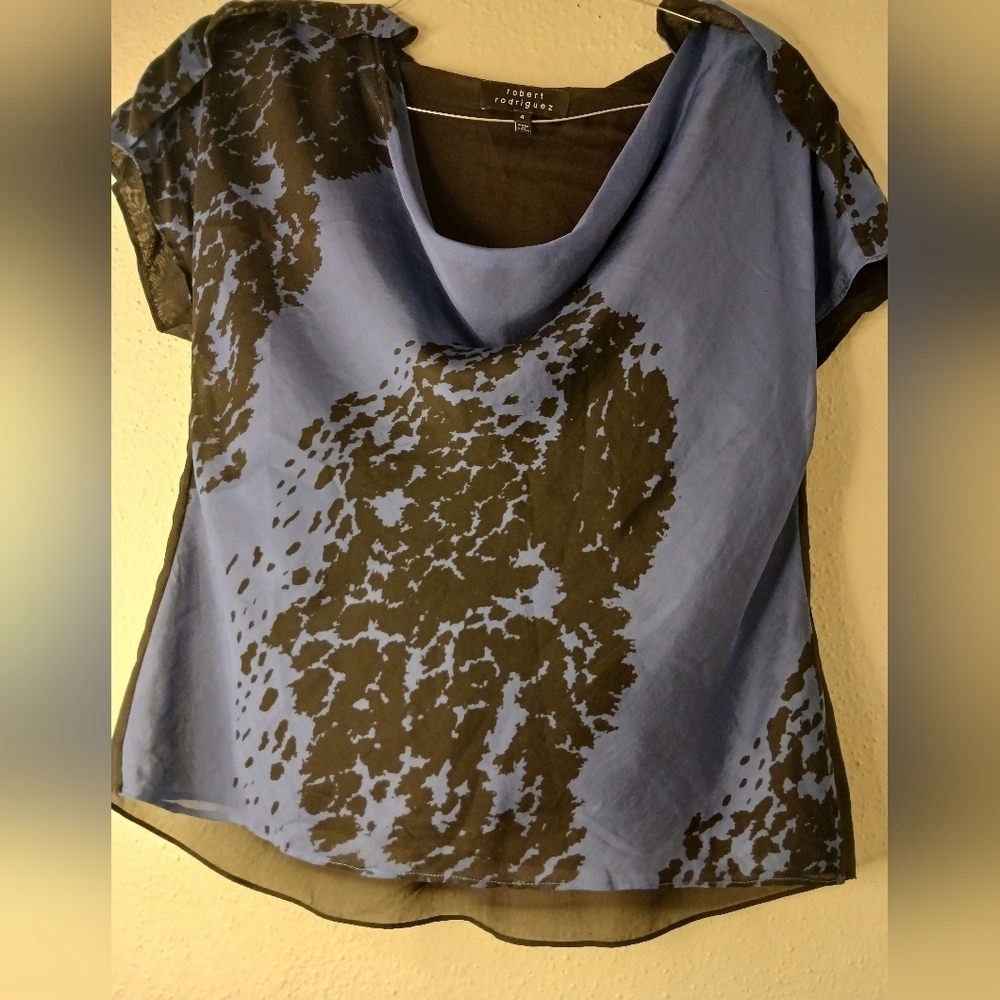 Elegant Blue and Black Women's Top